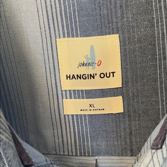 johnnie-O Hangin’ Out Blue Gradient Mens L Button-Down Shirt Coastal Beach Vibes - Picture 2 of 9